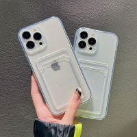 Card Holder TPU Transparent Case For iPhone 14 13 12 11 Pro XS Max X XR 8 7 6 6s Plus SE 2020 Phone Cases