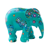 Elephant Parade รูปปั้นช้าง Walking through Green Town  (10cm) รูปปั้นช้างทำมือขนาดเล็กหลากสีสัน จากเชียงใหม่ ของขวัญวันเกิด ของที่ระลึกไทย