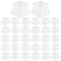 32Pcs Furniture Silicon Protection Cover - Square Silicone Chair Leg Floor Protectors - Chair Leg Caps Furniture Table Feet Cover - Prevents Scratches and Noise