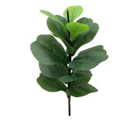 P5u7การตกแต่งงานเลี้ยงฉลองแต่งงานใบ Ficus ใบสีเขียวปลอมสำหรับพืชเทียมที่บ้านอุปกรณ์ตกแต่งสวน1ช่อ