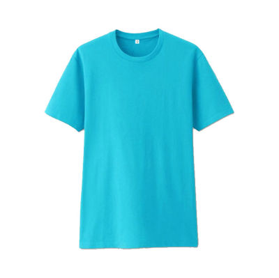 Tatchaya เสื้อยืด คอตตอน สีพื้น คอกลม แขนสั้น Sky Blue (สีฟ้า) Cotton 100%