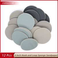 12 Pcs 4 Inch Sponge Foam Sandpaper Buffing Sanding Discs Hook and Loop Precision Grinding For Polishing Car Paint Automobile