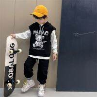 【CC】 Boys Sweatshirts  Pants  Vest Cotton 3Pcs/Sets Thicken Sets Children Clothing