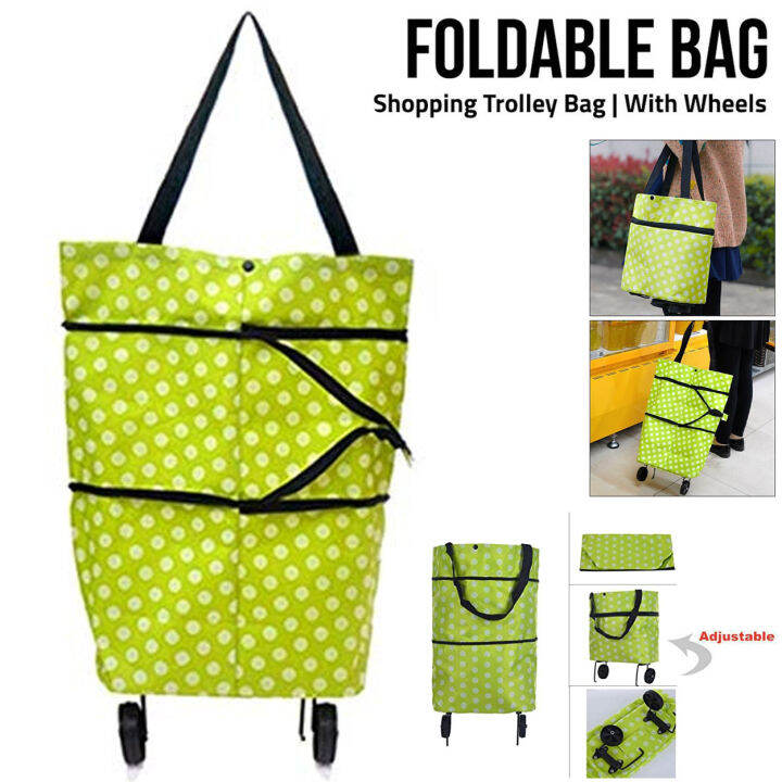 Trolley Bag Shopping Travel Luggage Bag with Wheels Expandable Rolling