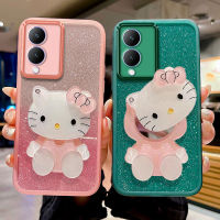 เคสVivo Y17s Y36 Y27 Y78 5G 4G ใหม่2023ดีไซน์ระยิบระยับพร้อมด้วยฟิล์มติดไฟรถเลนส์กล้องถ่ายรูปและกระจกแต่งหน้านุ่ม เคสโทรศัพท์ Vivo Y17s 2023 Softcase