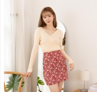 Red Blossom mini skirt