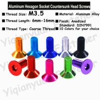 5Pcs M3.5 DIN7991 Colourful Aluminum Hexagon Socket Countersunk Head Screws Allen Key Screws with Coarse Thread 10 Colors Nails Screws  Fasteners