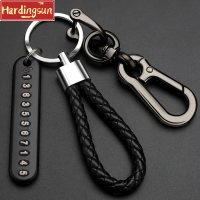 Hardingsun DIY Anti-Lost พวงกุญแจรถเหล็กสแตนเลสพวงกุญแจผู้ถือโทรศัพท์บัตรตัวเลข Keyring สำหรับแฟชั่นของขวัญเครื่องประดับอัญมณีรถ Keychain Key Ring