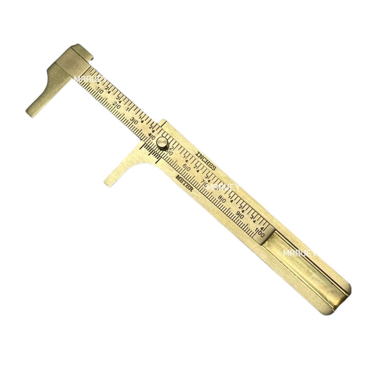 เวอร์เนียร์ทองเหลือง-0-100-มิล-อุปกรณ์วัดมิล-เวอร์เนียร์-เวอร์เนียร์ทองเหลืองแบบพกพาขนาด-100-มม-10-cm-double-scale-copper-vernier-caliper