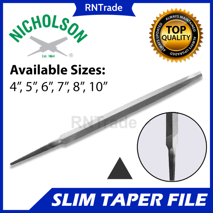Nicholson File Slim Taper File Triangular (4 5 6 7 8 10 inches) KIKIL Lazada PH