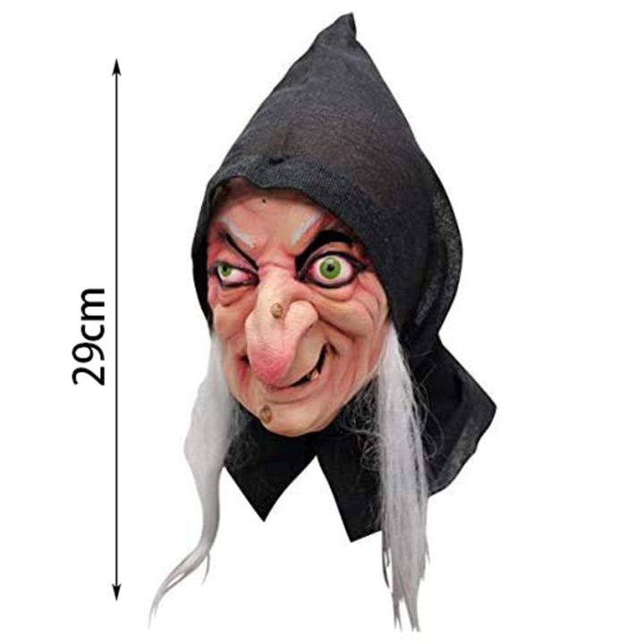 horror-witch-cosplay-headgear-scary-witch-elderly-long-hair-latex-party-dress-up-props-gray-hair-bulge-eyes-adult-mask-horror-w
