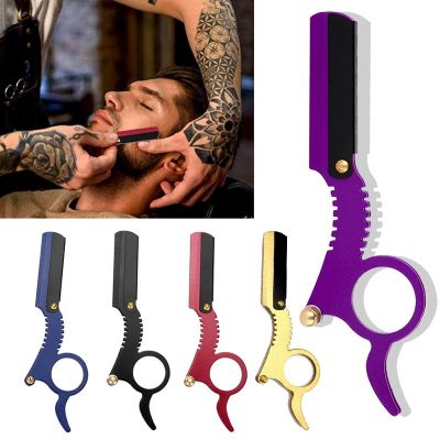 ☸☈ Portable Hand Razor Shaver for Men Barber Stainless Steel Manual Straight Hair Clipper Beard Trimmer
