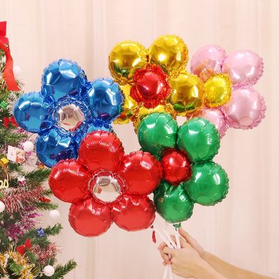1/3/5pc Flowers Aluminum foil balloon Golden red green pink flower Helium balloon Baby shower Kids birthday party decorations Balloons