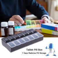 [HOT ZUQIOULZHJWG 517] B14Cells Pill Organizer Braille Pills Box Medicine Organizer Case โปร่งใสตารางขนาดใหญ่ความจุ Weekly Pillbox