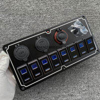 Metal alloy Switch Panel Car Switch Panel Digital Voltmeter USB Port 12V Outlet Combination Marine LED Rocker