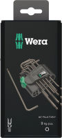 Wera Hexagon 967 PKL/9 SB L-Key Set, BlackLaser, Ballpoint Hex Key, 9 Piece