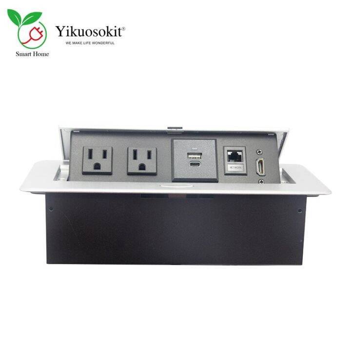 Multifunctional US Damping Desktop Electrical Socket Pop Up 2 Power