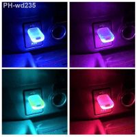 Car Mini USB LED Light Touch Switch RGB Colorful Auto Interior Atmosphere Light Decoration PC Mobile Power Charging Small Lamp