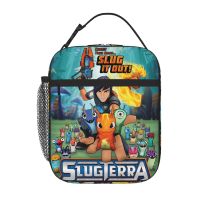 Slugterra กระเป๋าอาหารกลางวันเด็กพกพาไปโรงเรียนกล่องอาหารกลางวันแบบเป็นช่องนักเรียนด้วยรักษาความอบอุ่นและเย็น