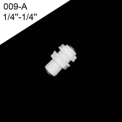 1ชิ้น1/4 -1/4 OD หลอดสีขาวตรงผ่านกั้นท่อเชื่อมต่อของย้อนกลับ Osmosis ระบบน้ำอุปกรณ์น้ำ