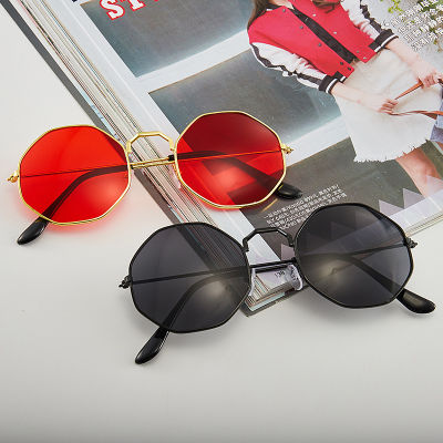 Ladies Polygon Creative Sunglasses Octagon Fashion Trendy Glasses Metal Frame Women Eyewear