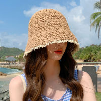 2022 NEW Womens Summer Bucket Folding with fresh Straw Hat Panamas UV Protection Sun Visor Seaside Beach Hat Tide Summer Hats