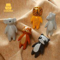 【CW】 Cartoon Furniture Handles Animal Drawer Knob Ceramic Drawer Knobs Handles for Cabinets and Drawer Lion Panda Fox Children Handle