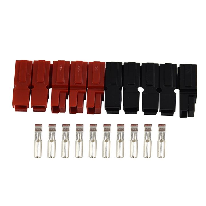 5-pairs-30-amp-power-pole-red-black-connectors-for-anderson-style-plugs-marine-power-connector-copper-terminals-wires-leads-adapters