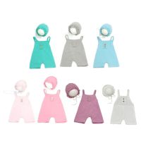 Newborn Baby Photo  Props Girl Boy Hat Costume set Stripe Hat Pants Overalls Photography Props for 0-3month Baby Sets  Packs