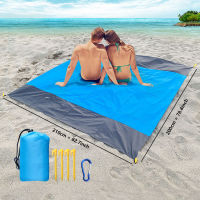 2x1.4m Waterproof Pocket Beach Blanket Folding Camping Mat Mattress Portable Lightweight Mat Outdoor Picnic Mat Sand Beach Mat Sleeping Pads