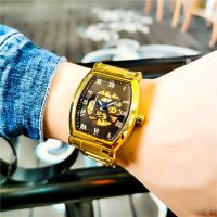 ⌚นาฬิกาผู้ชาย Relogio Masculino AOKULASIC นาฬิกาผู้ชายนาฬิกากลไกอัตโนมัติหรูหรา Jam Tangan Sport กันน้ำแนวธุรกิจเหล็ก