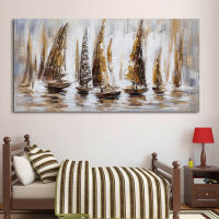 Barocco Handmade Oil Painting on Canvas Modern 100% Best Art Abstract Sailing Boat Oil Painting Original Directly from Artist