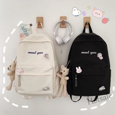 【hot sale】▼ C16 Korean Version Of Simple And Versatile Student Schoolbag Japanese College Style Chic Backpack Soft Girl