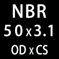 แหวนซีลยาง20ชิ้น/ล็อต3.1มม. Od41/42/43/44/45/46/47/48/50มม. โอริงแหวนปะเก็นการปิดผนึก Nbr ไนไตรล์แหวนรองสีดำ (Od50Mm)