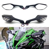 Sup2♗Stunts ไฟกระจกรถจักรยานยนต์สำหรับ KAWASAKI NINJA ZX10R ZX-10R ZX 10R 2011-2015 2014สัญญาณไฟเลี้ยว LED กระจกกระจกมองหลังด้านหลัง Moto