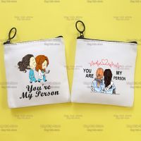 Greys Anatomy You 39;re My Person 90s Nurse Doctor Cute Girl Coin Purse Key Bag Card Bag Lipstick Cosmetic Bag Mini Storage Bag