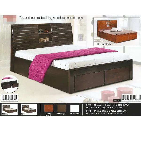 Solid Wood Wooden Bed Frame With, Solid Wood King Size Headboard With Storage