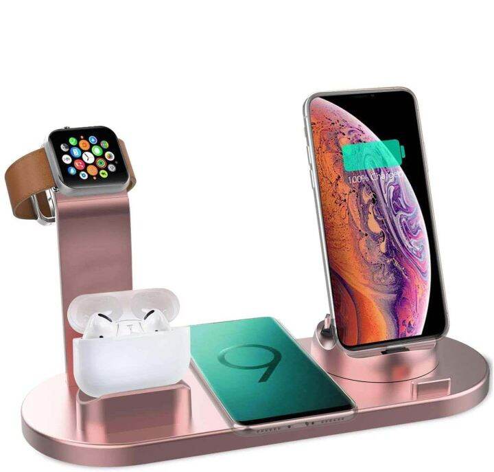 แผ่นแท่นชาร์จไร้สาย7-in-1สำหรับ14-13-12-11-watch-airpods-pro-iwatch-8-7-6สถานีแท่นชาร์จเร็ว