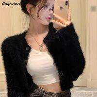 ◈☄ Cardigan Cropped Fashion O-neck Ulzzang Streetwear Female All-match