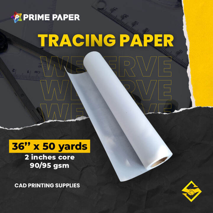 Tracing paper 36 inches x 50 Yards Cad Tracing Roll 2 inches core