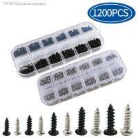 ﹉ Micro Glasses Screws Round Head Self-tapping Electronic Small Wood Screws Nails Kit Pc Screw Set 1200Pcs/set M1 M1.2 M1.4 M1.7