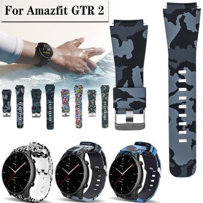 （A creative）สำหรับ Huami Amazfit GTR 2 /Gtr 47มิลลิเมตรสายพรางแบบซิลิโคนสายนาฬิกาข้อมือสายรัดข้อมือกีฬาสร้อยข้อมือ Gtr2 22มิลลิเมตรนาฬิกาวง