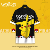 2023 NEW Short Sleeved T-shirt with Pocket Monster Pikachu Cartoon Pattern, Summer Fashion, Suitable for Men And Students Size：s-5xl