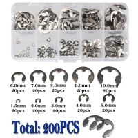 ●❂ 120/200/550pcs E-clips Ring Snap Retaining Circlip Kit Stainless Steel Carbon Steel E Type Clip Washers 1.5/2/3/4/5/6/7/8/9/10mm