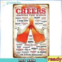 Cheers Beer Metal Plate Tin Sign Plaque Poster Retro Iron Painting Wall Art