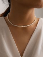 Elegant Big White ลูกปัดมุกเทียม Choker Clavicle สร้อยคอสร้อยคอผู้หญิงเครื่องประดับงานแต่งงาน 2021 ใหม่-final1