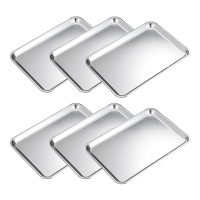 6 Baking Baking Cookie Trays Flat Bottom Tray Set Suitable for Bread Machine and Oven