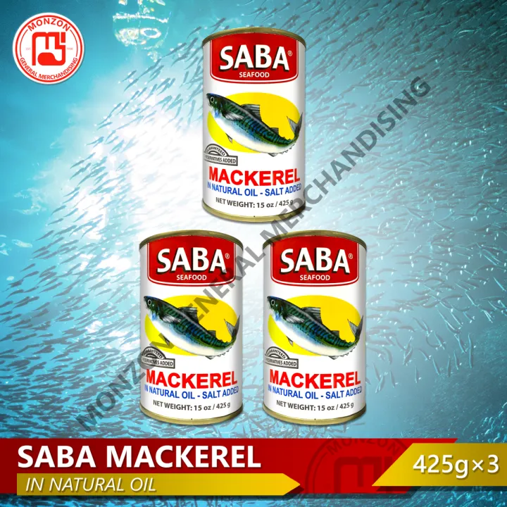 Saba Mackerel In Natural Oil Salt Added 425g By 3 Lazada Ph