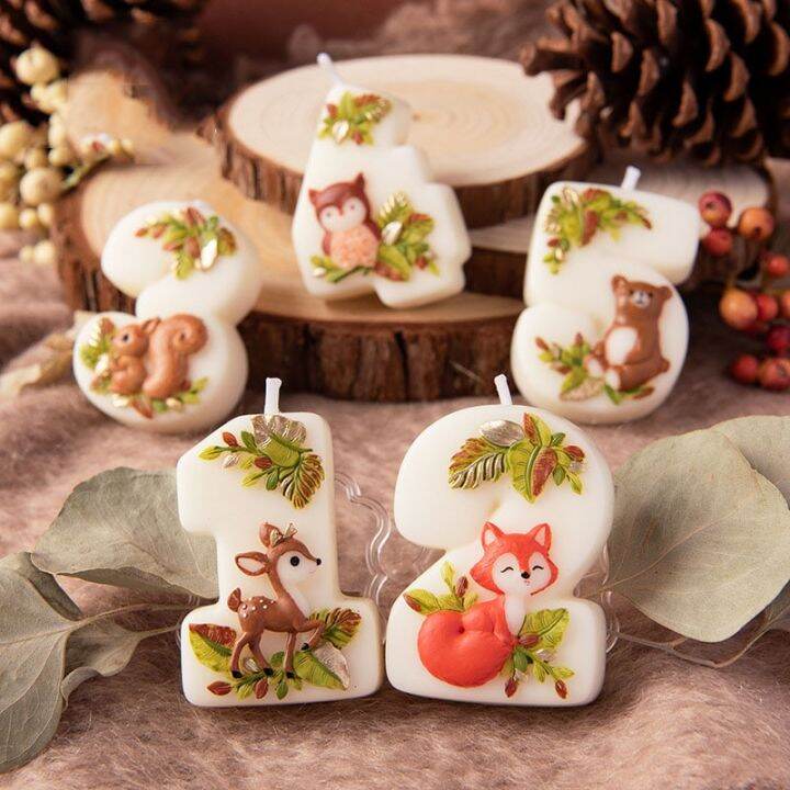 Number Candle Birthday Cake Decoration Smokeless Candle Party Cartoon