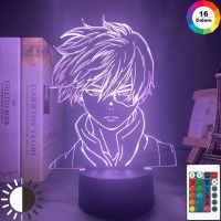 My Hero Academia Shoto Todoroki Face Design Led Night Lamp for Kids Child Boys Bedroom Decor Acrylic Table